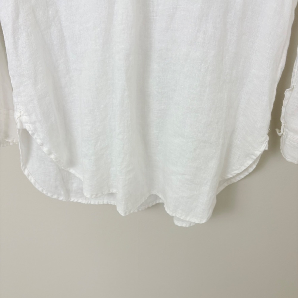 Gap Linen Tunic Shirt Womens Small White Popover Minimal Capsule Resortwear Cool - Picture 6 of 13